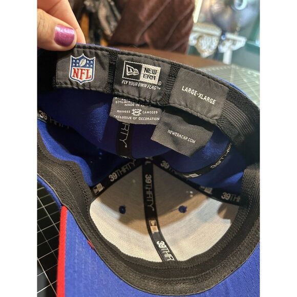 New Era 39Thirty NFL Giants Hat Large-XL Blue & Red Fly Your Own Flag Stay Shady - Picture 3 of 4